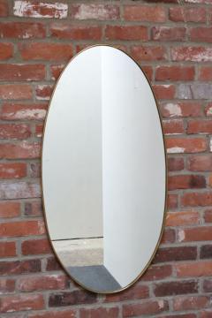 Gio Ponti Vintage Italian Elliptical Wall Mirror with Brass Frame after Gio Ponti - 4140862