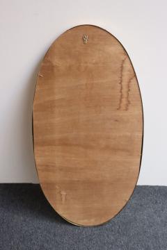 Gio Ponti Vintage Italian Elliptical Wall Mirror with Brass Frame after Gio Ponti - 4140865