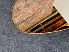 Gio Ponti Vintage Italian Elliptical Wall Mirror with Brass Frame after Gio Ponti - 4140867