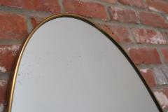 Gio Ponti Vintage Italian Elliptical Wall Mirror with Brass Frame after Gio Ponti - 4140868