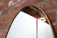 Gio Ponti Vintage Italian Elliptical Wall Mirror with Brass Frame after Gio Ponti - 4140870