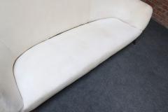 Gio Ponti Vintage Italian Modern Curved Sofa on Brass Splayed Legs - 4179755