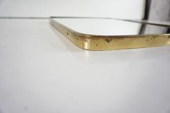 Gio Ponti attr Gio Ponti by Fontana Arte brass wall mirror Hotel Bristol 1950 - 4133099