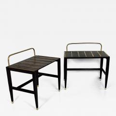 Gio Ponti pair Gio Ponti Black Lacquered Side Tables from Hotel Royal Naples 1955 - 4305645