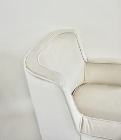 Gio Ponti pair of GIO PONTI armchairs white velvet brass feet for private residence 1955 - 4324509