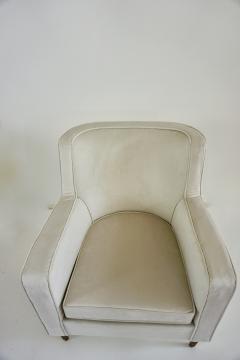 Gio Ponti pair of GIO PONTI armchairs white velvet brass feet for private residence 1955 - 4324510