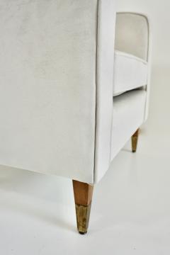 Gio Ponti pair of GIO PONTI armchairs white velvet brass feet for private residence 1955 - 4324511