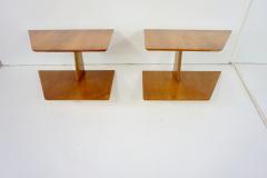 Gio Ponti pair of GIO PONTI elm hanging nightstand tables side tables Hotel Royal 1955 - 2819523