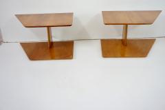 Gio Ponti pair of GIO PONTI elm hanging nightstand tables side tables Hotel Royal 1955 - 2819526