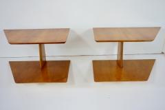 Gio Ponti pair of GIO PONTI elm hanging nightstand tables side tables Hotel Royal 1955 - 2819528