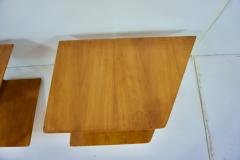 Gio Ponti pair of GIO PONTI elm hanging nightstand tables side tables Hotel Royal 1955 - 2819533