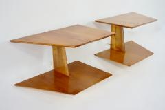 Gio Ponti pair of GIO PONTI elm hanging nightstand tables side tables Hotel Royal 1955 - 2819549