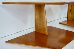 Gio Ponti pair of GIO PONTI elm hanging nightstand tables side tables Hotel Royal 1955 - 2819552