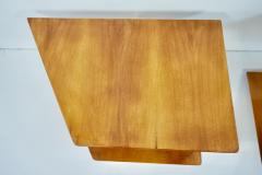 Gio Ponti pair of GIO PONTI elm hanging nightstand tables side tables Hotel Royal 1955 - 2819555