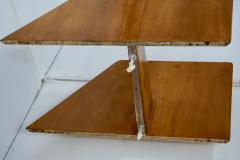 Gio Ponti pair of GIO PONTI elm hanging nightstand tables side tables Hotel Royal 1955 - 2819558
