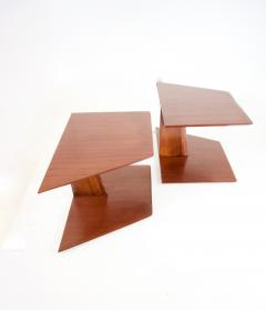 Gio Ponti pair of GIO PONTI oak hanging nightstand tables side tables Hotel Royal 1955 - 3565697