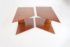 Gio Ponti pair of GIO PONTI oak hanging nightstand tables side tables Hotel Royal 1955 - 3565699