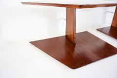 Gio Ponti pair of GIO PONTI oak hanging nightstand tables side tables Hotel Royal 1955 - 3565703