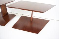 Gio Ponti pair of GIO PONTI oak hanging nightstand tables side tables Hotel Royal 1955 - 3565705