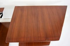Gio Ponti pair of GIO PONTI oak hanging nightstand tables side tables Hotel Royal 1955 - 3565706