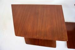 Gio Ponti pair of GIO PONTI oak hanging nightstand tables side tables Hotel Royal 1955 - 3565707