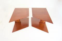 Gio Ponti pair of GIO PONTI oak hanging nightstand tables side tables Hotel Royal 1955 - 3565709