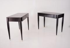 Gio Ponti pair of Gio Ponti black lacquered console vanity tables from Hotel Royal 1955 - 4133251
