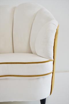 Gio Ponti pair of Gio Ponti velvet bicolor white and yellow armchairs Casa Giardino 1940 - 3188027
