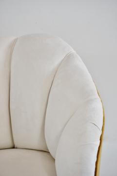 Gio Ponti pair of Gio Ponti velvet bicolor white and yellow armchairs Casa Giardino 1940 - 3188031