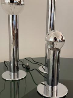 Gioffredo Reggiani Italian Space Age Chrome Pillar Lamps a Set of 3 - 4462527