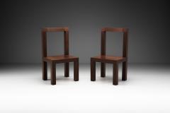 Giorgio Armani Chestnut Constructivist Side Chairs Italy 1990s - 3006967