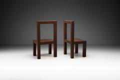 Giorgio Armani Chestnut Constructivist Side Chairs Italy 1990s - 3006969