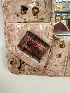 Giorgio Manni Ceramic Enameled Sculpture Mirror by Giorgio Manni Italy 1960s - 3479872