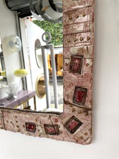 Giorgio Manni Ceramic Enameled Sculpture Mirror by Giorgio Manni Italy 1960s - 3479874