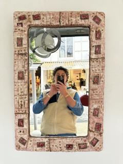 Giorgio Manni Ceramic Enameled Sculpture Mirror by Giorgio Manni Italy 1960s - 3479876