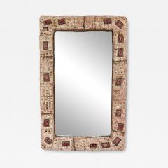 Giorgio Manni Ceramic Enameled Sculpture Mirror by Giorgio Manni Italy 1960s - 3482175