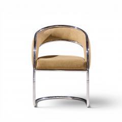 Giotto Stoppino Giotto Stoppino Style Mid Century Chrome Dining Chairs Set of 8 - 4625849