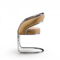 Giotto Stoppino Giotto Stoppino Style Mid Century Chrome Dining Chairs Set of 8 - 4625856