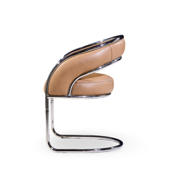 Giotto Stoppino Giotto Stoppino Style Mid Century Chrome and Leather Dining Chairs Set of 4 - 4710704