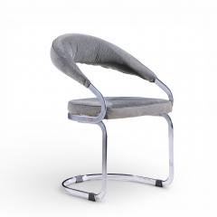 Giotto Stoppino Giotto Stoppino for Kartell Italian Chrome Cantilever Dining Chairs Set of 6 - 4444667