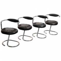 Giotto Stoppino Mid century Set of 6 italian chrome Cobra Chairs by Giotto Stoppino 1970s - 983510