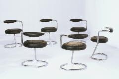 Giotto Stoppino Mid century Set of 6 italian chrome Cobra Chairs by Giotto Stoppino 1970s - 983512