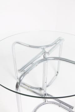 Giotto Stoppino Round table in steel and glass by Giotto Stoppino - 2053187