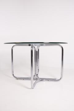 Giotto Stoppino Round table in steel and glass by Giotto Stoppino - 2053192