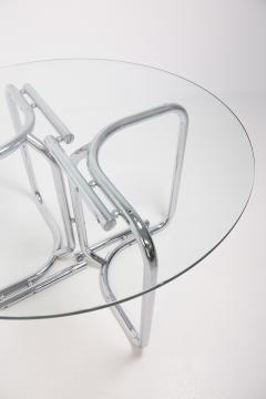 Giotto Stoppino Round table in steel and glass by Giotto Stoppino - 2053194