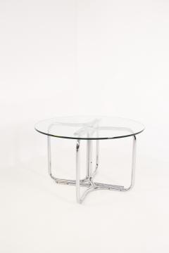 Giotto Stoppino Round table in steel and glass by Giotto Stoppino - 2053195