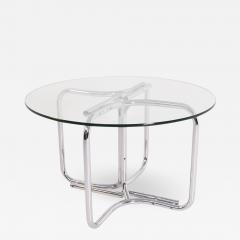 Giotto Stoppino Round table in steel and glass by Giotto Stoppino - 2053886