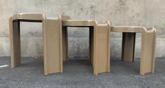 Giotto Stoppino Set of Three Nesting Tables by Giotto Stoppino for Kartell Putty Grey 1970s - 3091648