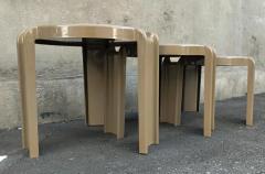 Giotto Stoppino Set of Three Nesting Tables by Giotto Stoppino for Kartell Putty Grey 1970s - 3091650