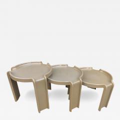 Giotto Stoppino Set of Three Nesting Tables by Giotto Stoppino for Kartell Putty Grey 1970s - 3098264
